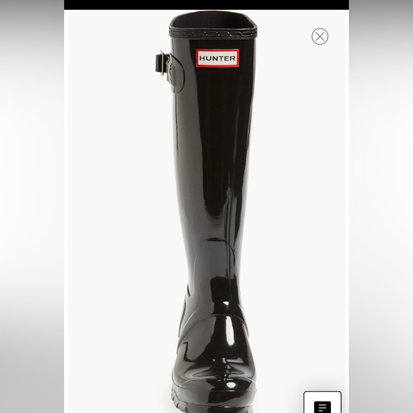 Hunter Boots Tall Glossy Black Size 9 - Picture 2 of 13